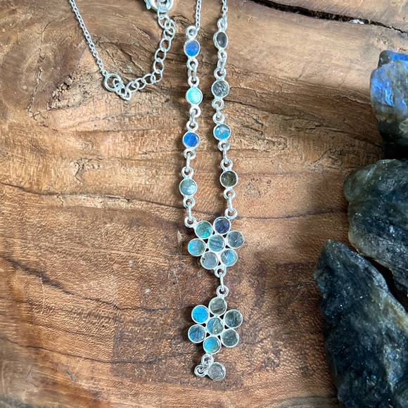 Blue fire labradorite necklace (A-1) - Picture 7 of 7